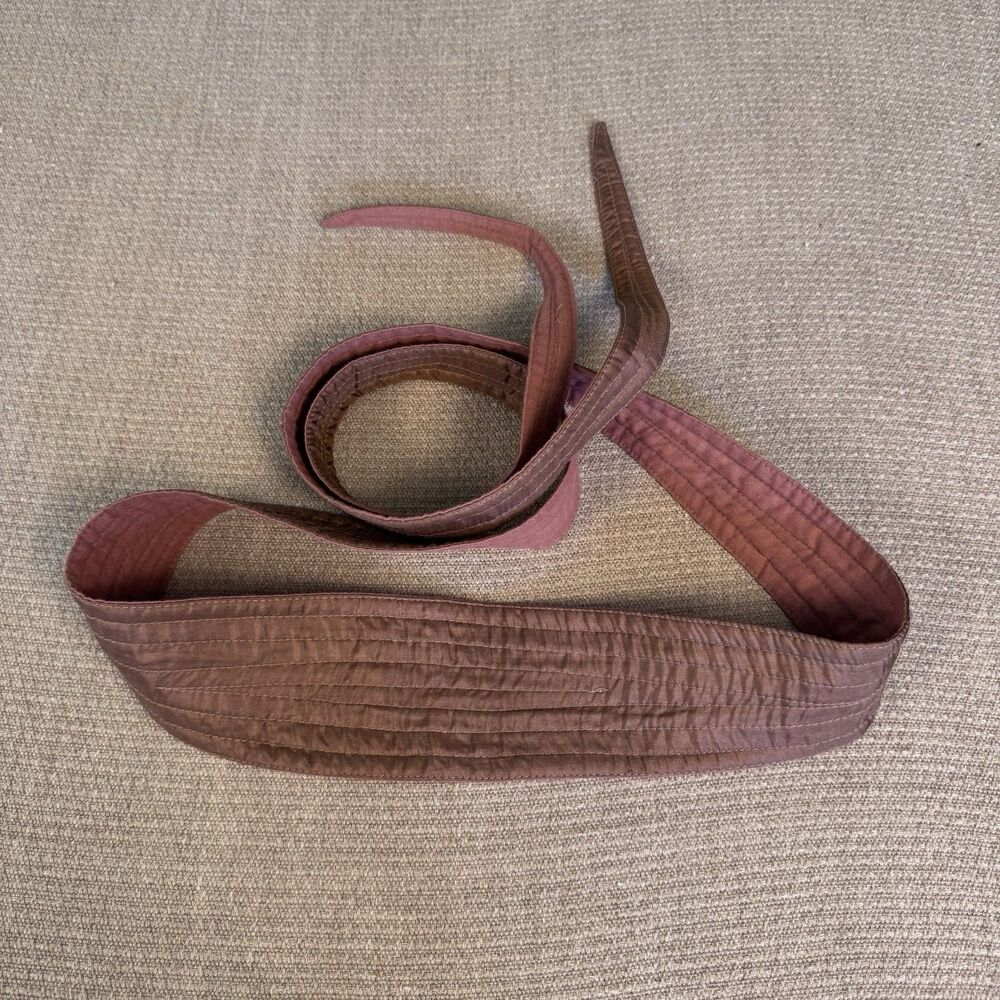 Vintage Silk Sash Wrap Belt Purple Obi One Size 535